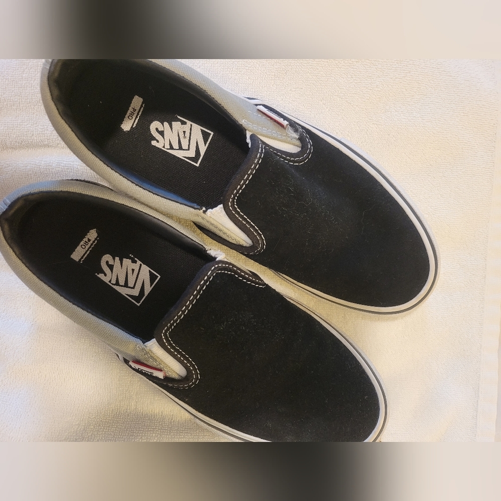 Vans Men's Black Canvas Slip-On Sneakers